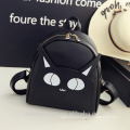 2017 shoulder bag women for shopping black daily leather backpack animal cute cat bag